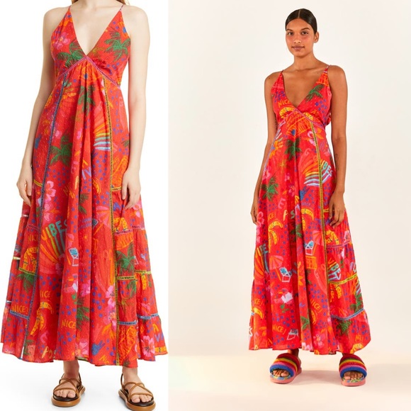 Farm rio printed sleeveless maxi dress - Picture 5 of 16